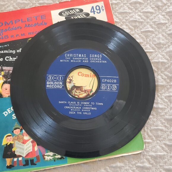 Vintage Little Golden 45 RPM Record Christmas Songs Sandpiper Chorus 402 TESTED - Picture 5 of 5